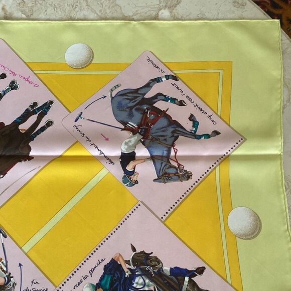 Hermès Le Monde du Polo 100% Silk Scarf 90cm - Picture 6 of 15